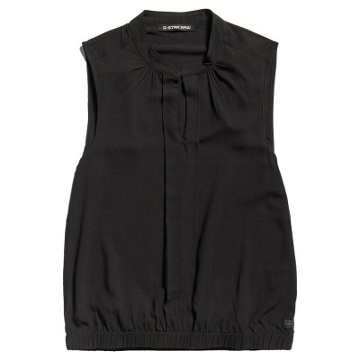 дамски,блузи,дамски,ризи,g,star,stand,up,collar,sleeveless,blouse,black
