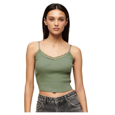 потник,дамски,топове,superdry,essential,lace,trim,sleeveless,top,green,(laurel,khaki)