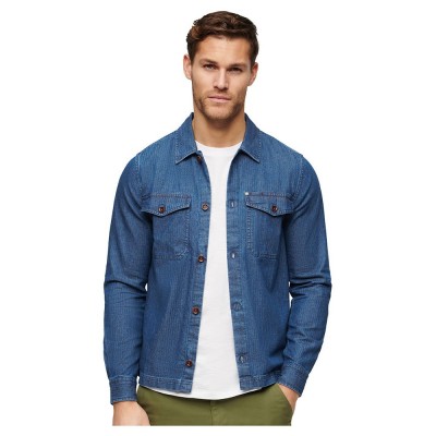 мъжки,якета,superdry,merchant,indigo,overshirt,blue