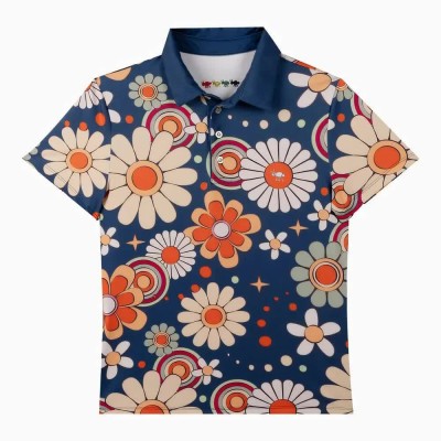 дамски,блузи,с,яка,oxy,golf,big,flower,power,woman,short,sleeve,polo,multicolor,(blue,orange)
