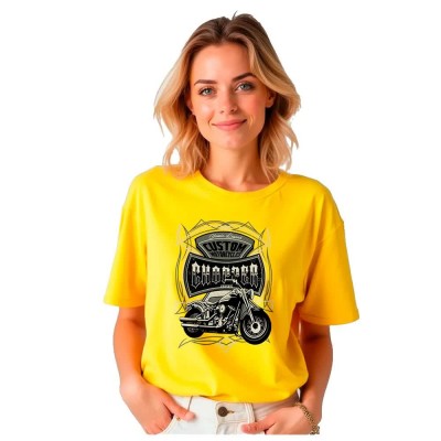 тениска,дамски,тениски,kruskis,custom,chopper,short,sleeve,t,shirt,yellow,(yellow)