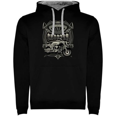 суичър,мъжки,пуловери,kruskis,custom,chopper,two,colour,hoodie,black,grey,(black)