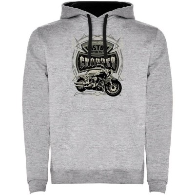 суичър,мъжки,пуловери,kruskis,custom,chopper,two,colour,hoodie,grey,(heather,grey,black)