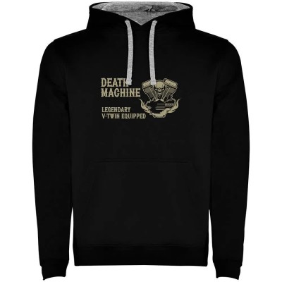 суичър,мъжки,пуловери,kruskis,death,machine,two,colour,hoodie,black,grey,(black)