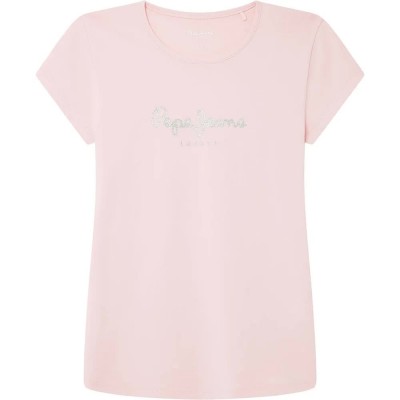 тениска,детски,тениски,pepe,jeans,hana,glitter,short,sleeve,t,shirt,rosewood,pink,(pink)