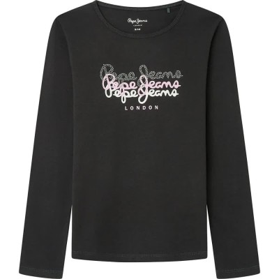 тениска,детски,тениски,pepe,jeans,tianne,long,sleeve,t,shirt,black,(black)