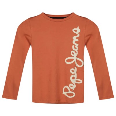 тениска,детски,тениски,pepe,jeans,waldo,long,sleeve,t,shirt,orange,(light,terracotta,brown)