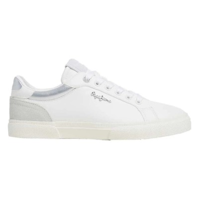 маратонки,дамски,маратонки,pepe,jeans,kenton,court,trainers,white,(silver)
