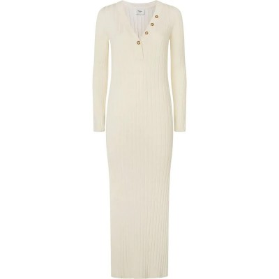 рокля,дамски,поли,и,рокли,pepe,jeans,izabel,long,sleeve,long,dress,white