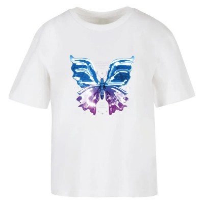 тениска,дамски,тениски,miss,tee,chromed,butterfly,short,sleeve,t,shirt,white,(white)