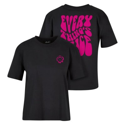 тениска,дамски,тениски,miss,tee,everything,is,nice,short,sleeve,t,shirt,black,(black)