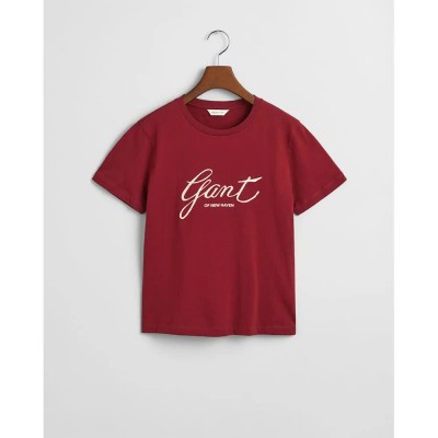 тениска,дамски,тениски,gant,reg,script,short,sleeve,t,shirt,plumped,red,(red)