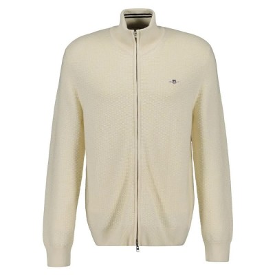 блуза,мъжки,пуловери,gant,8030212,full,zip,sweater,cream,(beige)