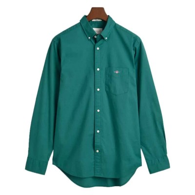 риза,с,дълъг,ръкав,мъжки,ризи,gant,classic,long,sleeve,shirt,green,(deep,forest,green)