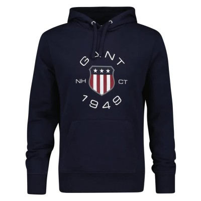 суичър,мъжки,пуловери,gant,print,hoodie,blue,(evening,blue)