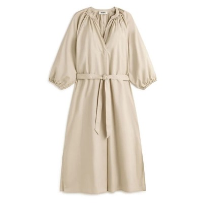 рокля,дамски,поли,и,рокли,ecoalf,serpentina,long,sleeve,long,dress,beige