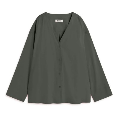риза,с,дълъг,ръкав,дамски,блузи,дамски,ризи,ecoalf,tania,long,sleeve,shirt,green