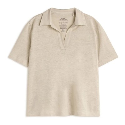 тениска,дамски,тениски,ecoalf,troms,short,sleeve,v,neck,t,shirt,beige