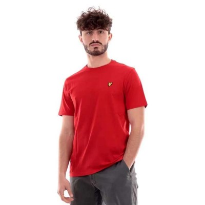 тениска,мъжки,тениски,lyle,&,scott,plain,short,sleeve,t,shirt,bright,red,(red)