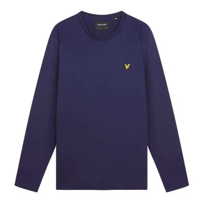 тениска,мъжки,тениски,lyle,&,scott,plain,long,sleeve,t,shirt,blue