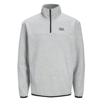 блуза,мъжки,пуловери,jack,&,jones,matty,logo,half,zip,sweatshirt,grey,(light,grey,melange)
