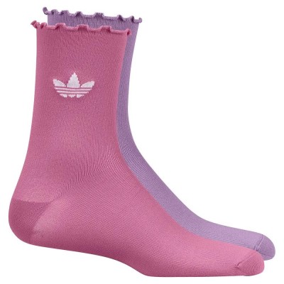 чорапи,дамски,чорапи,adidas,originals,semi,sheer,ruffle,crew,socks,2,pairs,purple,pink,(bliss,pink,preloved,purple)
