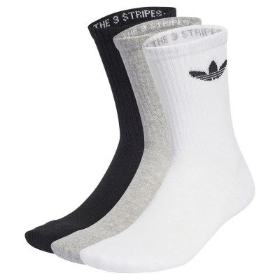 чорапи,мъжки,чорапи,adidas,originals,trefoil,cushion,crew,socks,3,pairs,multicolor,(white,medium,grey,heather,black)