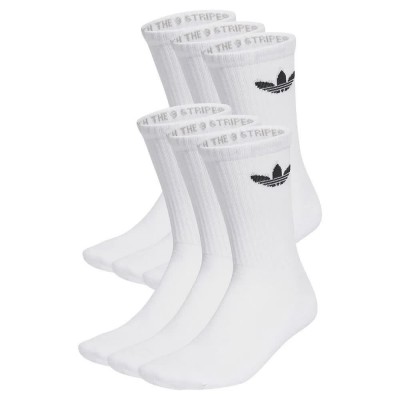 чорапи,мъжки,чорапи,adidas,originals,trefoil,cushion,crew,socks,6,pairs,white,(white)