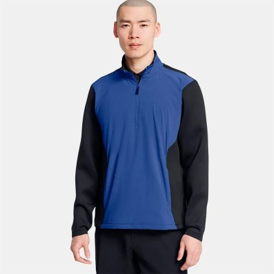 блуза,мъжки,пуловери,under,armour,golf,drive,pro,storm,hybrid,half,zip,sweatshirt,blue,(tech,blue,black,metallic,silver)