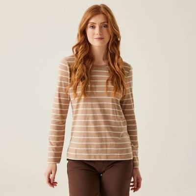 тениска,дамски,тениски,regatta,federica,ii,long,sleeve,t,shirt,warm,taupe,light,vanilla,(brown)