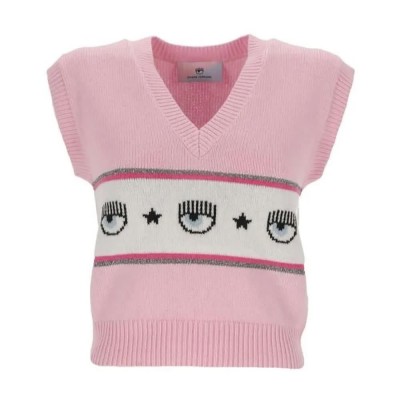 тениска,дамски,тениски,chiara,ferragni,75cbfm07,short,sleeve,v,neck,t,shirt,pink,(fairy,tale)