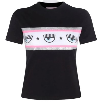 тениска,дамски,тениски,chiara,ferragni,75cbhf02,short,sleeve,t,shirt,black,(black)