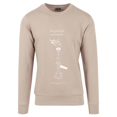 тениска,мъжки,пуловери,mister,tee,depresso,sweatshirt,beige,(darksand)