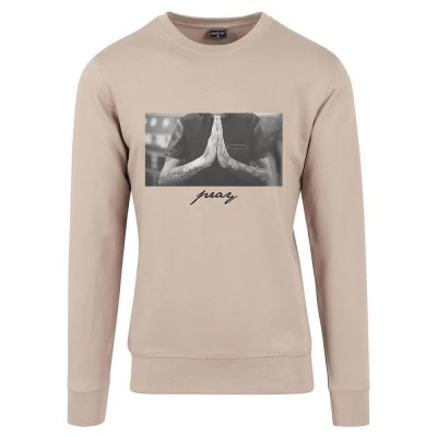 тениска,мъжки,пуловери,mister,tee,pray,sweatshirt,darksand,(beige)