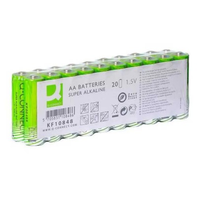 батерии,q,connect,alkaline,battery,20,units,clear,(silver)