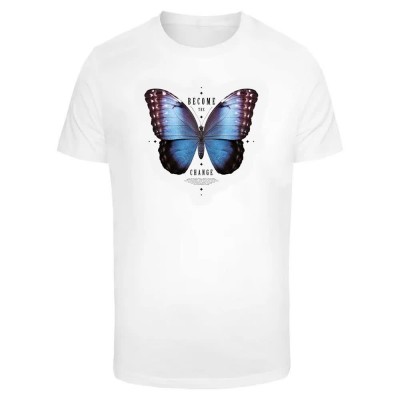 тениска,мъжки,тениски,mister,tee,become,the,change,butterfly,short,sleeve,t,shirt,white,(white)