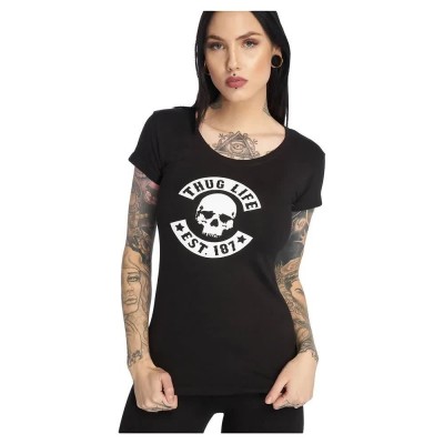 тениска,дамски,тениски,thug,life,queen,short,sleeve,t,shirt,black,(black)