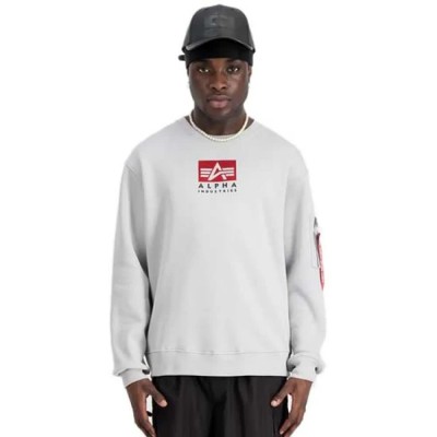 блуза,мъжки,пуловери,alpha,industries,satin,logo,sweatshirt,grey