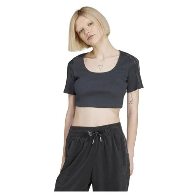 бебешка,фланелка,с,къс,ръкав,дамски,топове,adidas,originals,baby,short,sleeve,top,grey,(carbon)