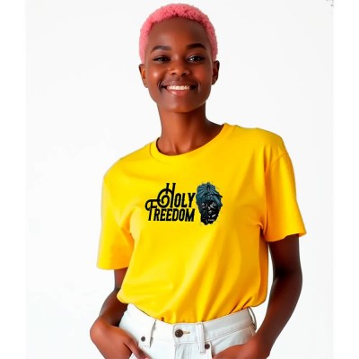 тениска,дамски,тениски,kruskis,holy,freedom,short,sleeve,t,shirt,yellow,(yellow)