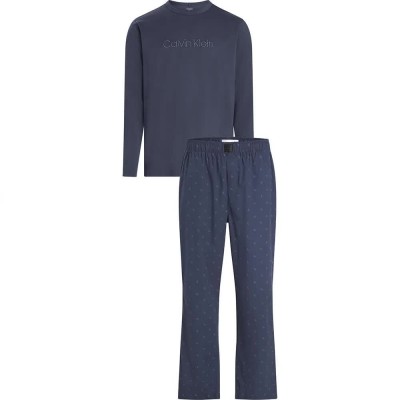 пижама,мъжки,пижами,calvin,klein,000nm2751e,long,sleeve,pyjama,blue