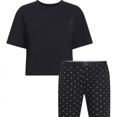 пижама,дамски,пижами,calvin,klein,000qs7406e,pyjama,black