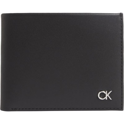 портфейли,и,портмонета,calvin,klein,metal,bifold,wallet,ck,black,smooth,(black)