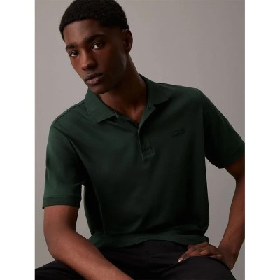 мъжки,блузи,с,яка,calvin,klein,smooth,cotton,slim,short,sleeve,polo,green,(midnight,forest)