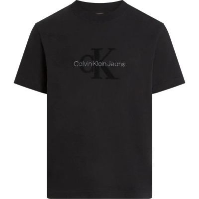 тениска,мъжки,тениски,calvin,klein,jeans,chenille,monologo,short,sleeve,t,shirt,black
