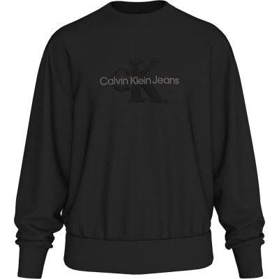 блуза,мъжки,пуловери,calvin,klein,jeans,chenille,monologo,sweatshirt,black,(ck,black)