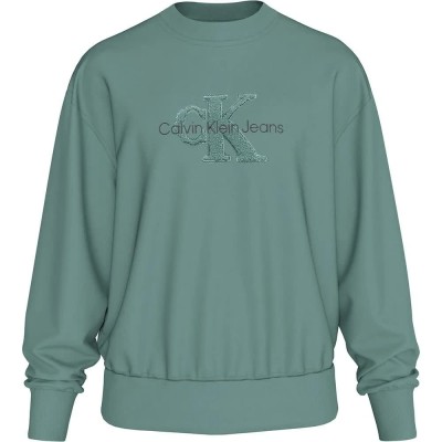 блуза,мъжки,пуловери,calvin,klein,jeans,chenille,monologo,sweatshirt,green