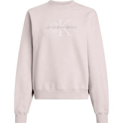 блуза,дамски,блузи,calvin,klein,jeans,chenille,monologo,sweatshirt,peach,whip,(beige)