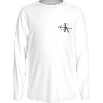тениска,детски,тениски,calvin,klein,jeans,chest,monologo,long,sleeve,t,shirt,white,(bright,white)
