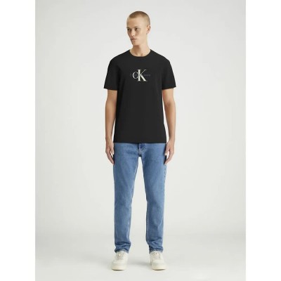 тениска,мъжки,тениски,calvin,klein,jeans,distressed,monologo,short,sleeve,t,shirt,black,(ck,black)